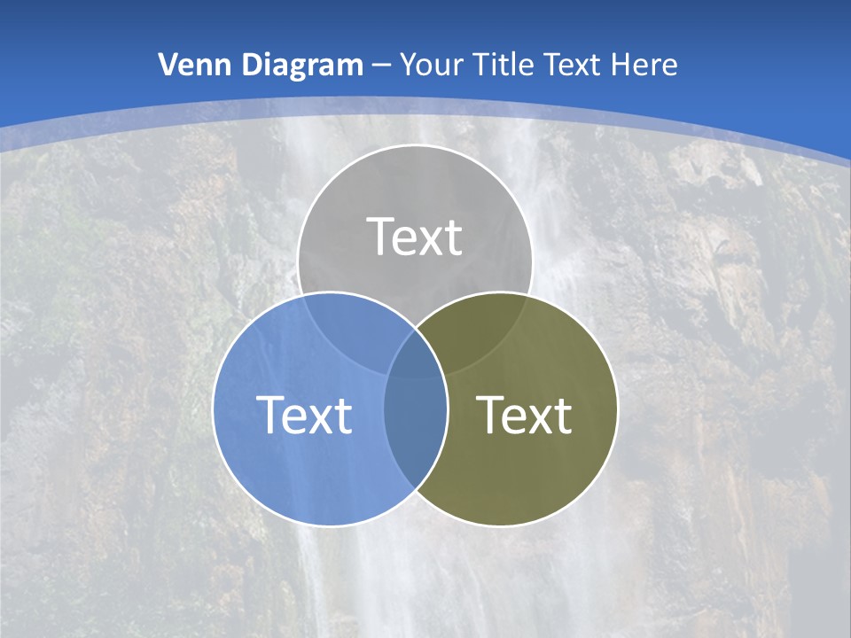 A Waterfall With A Blue Sky In The Background PowerPoint Template