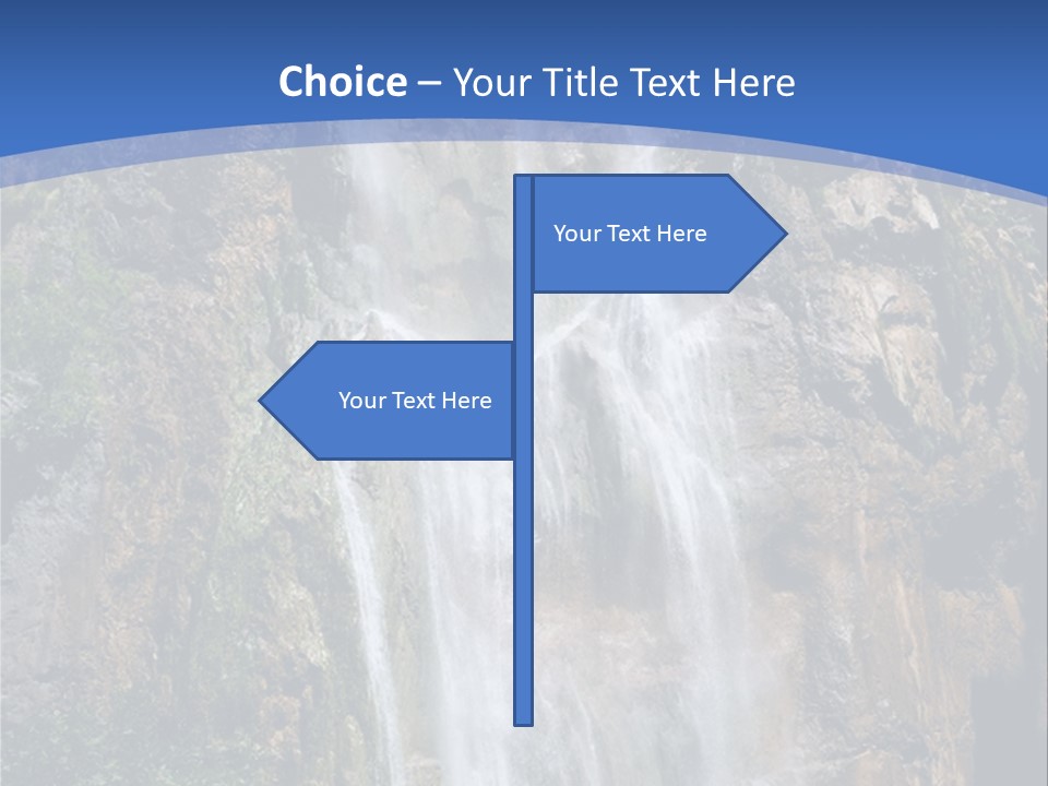 A Waterfall With A Blue Sky In The Background PowerPoint Template