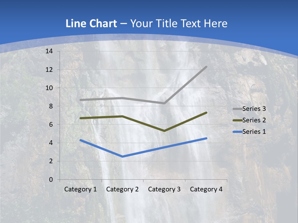 A Waterfall With A Blue Sky In The Background PowerPoint Template