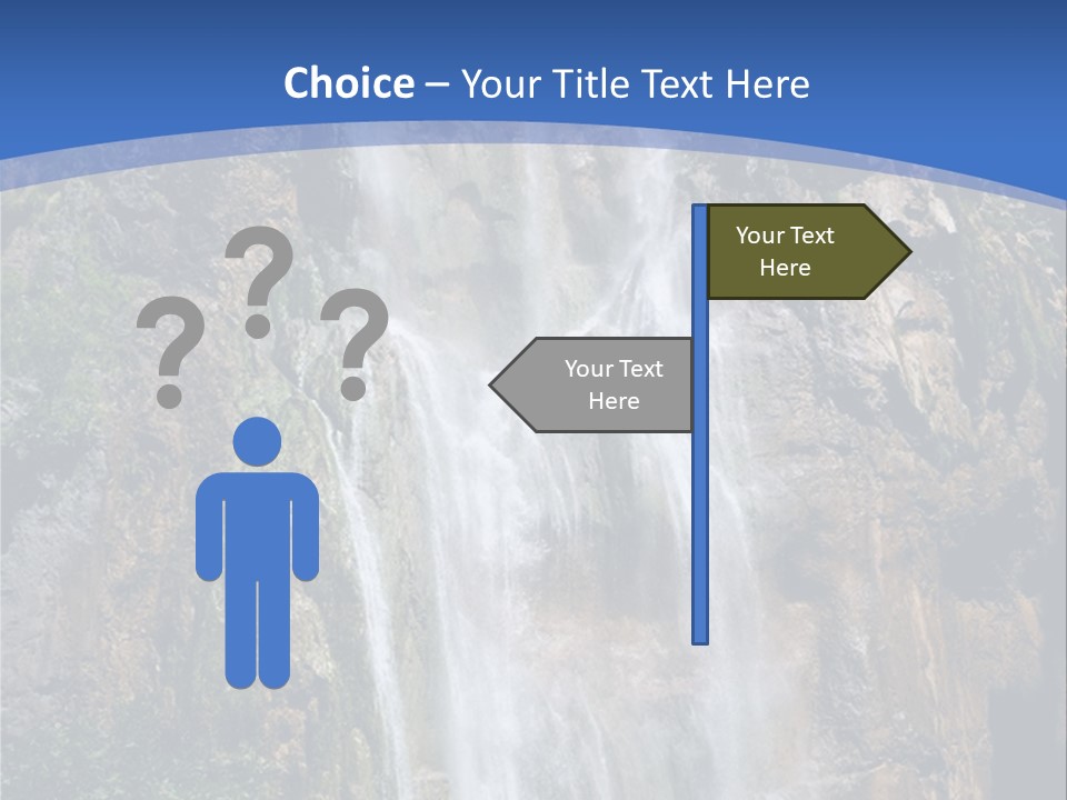 A Waterfall With A Blue Sky In The Background PowerPoint Template