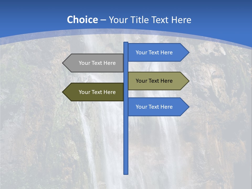 A Waterfall With A Blue Sky In The Background PowerPoint Template