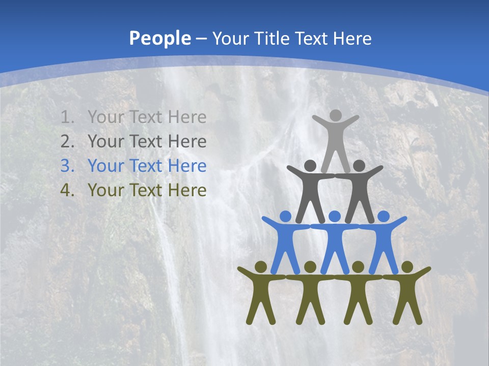 A Waterfall With A Blue Sky In The Background PowerPoint Template