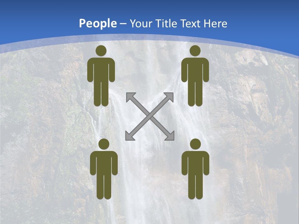 A Waterfall With A Blue Sky In The Background PowerPoint Template