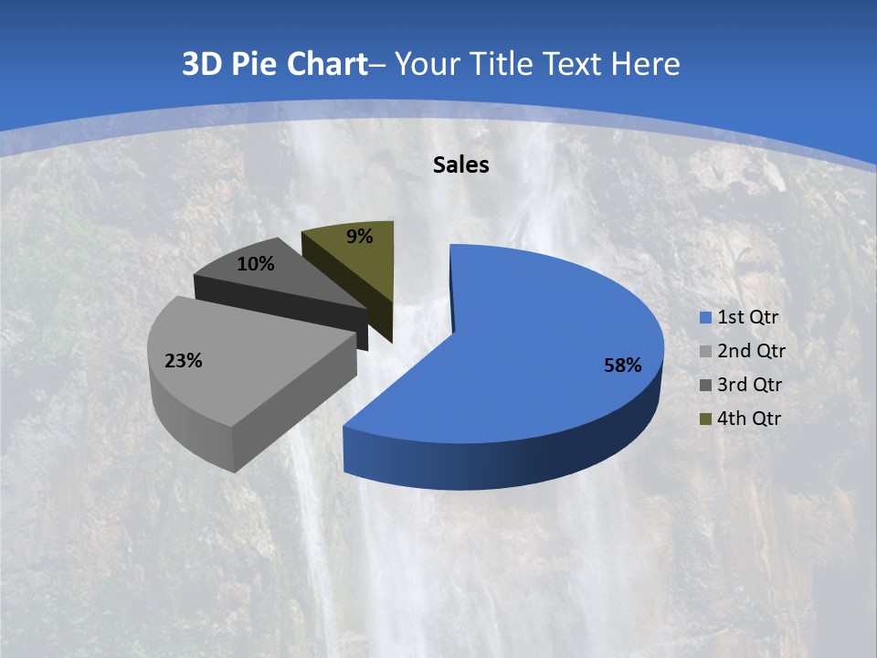 A Waterfall With A Blue Sky In The Background PowerPoint Template