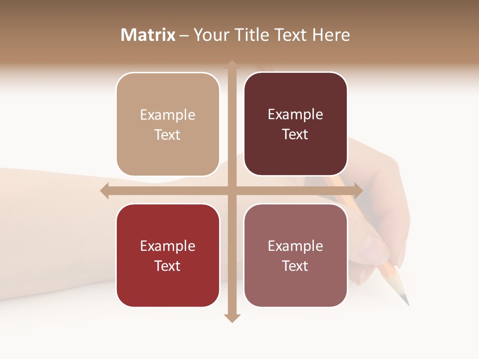 Pencil In Woman Hand Isolated On White Background PowerPoint Template