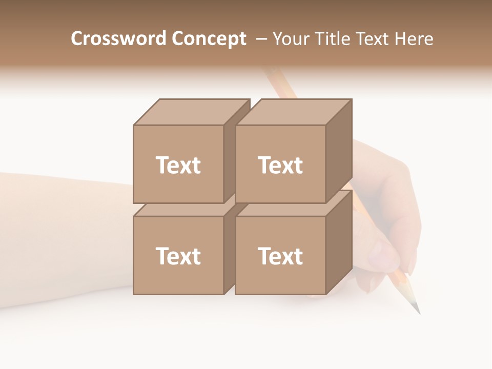 Pencil In Woman Hand Isolated On White Background PowerPoint Template