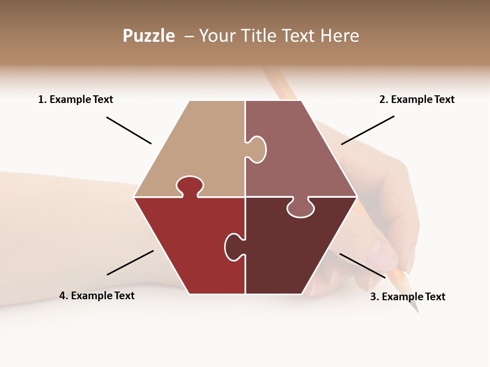 Pencil In Woman Hand Isolated On White Background PowerPoint Template