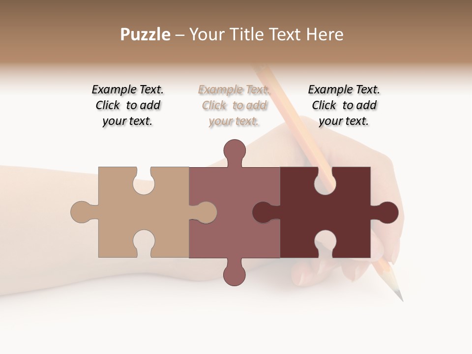 Pencil In Woman Hand Isolated On White Background PowerPoint Template