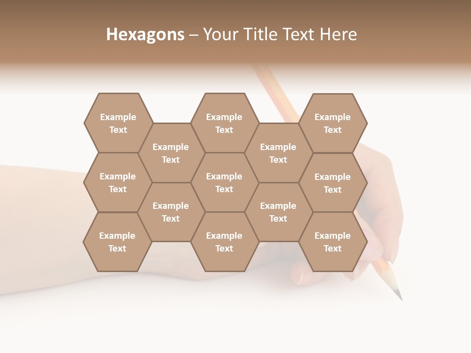 Pencil In Woman Hand Isolated On White Background PowerPoint Template