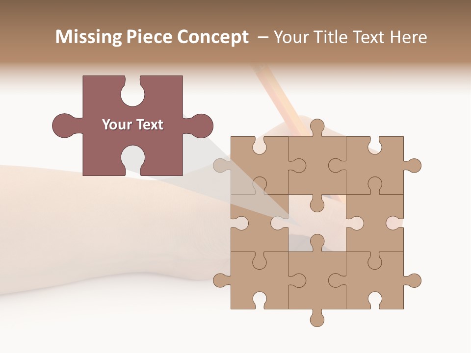 Pencil In Woman Hand Isolated On White Background PowerPoint Template