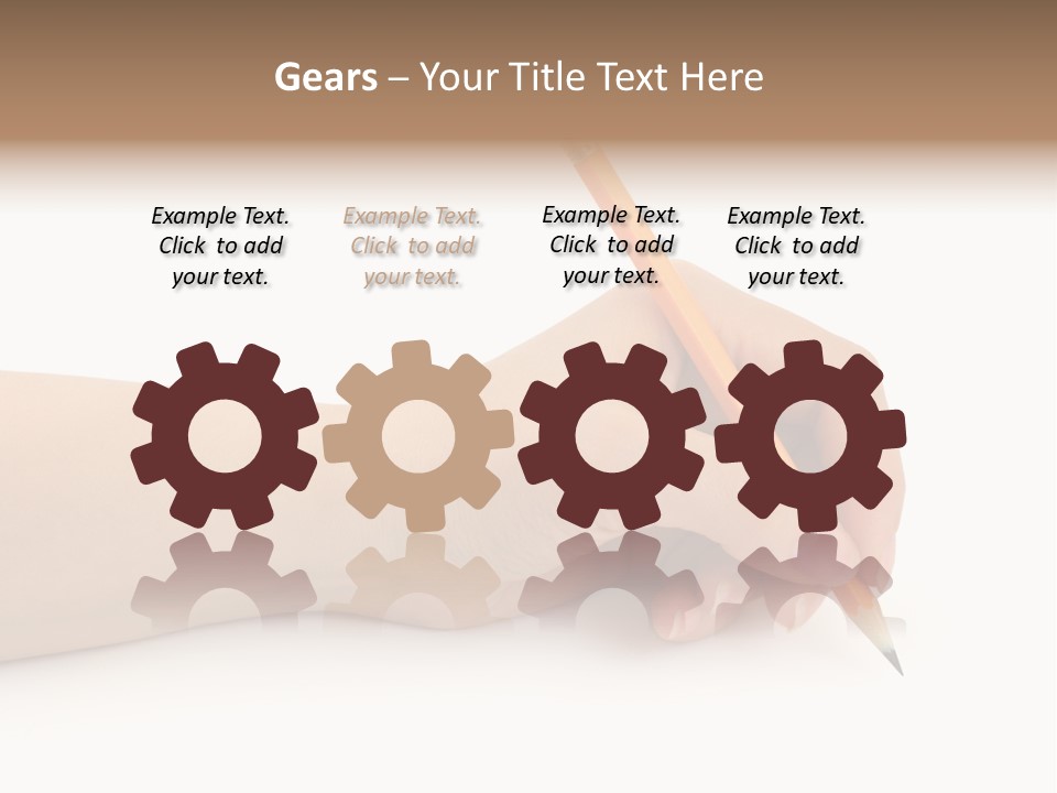 Pencil In Woman Hand Isolated On White Background PowerPoint Template