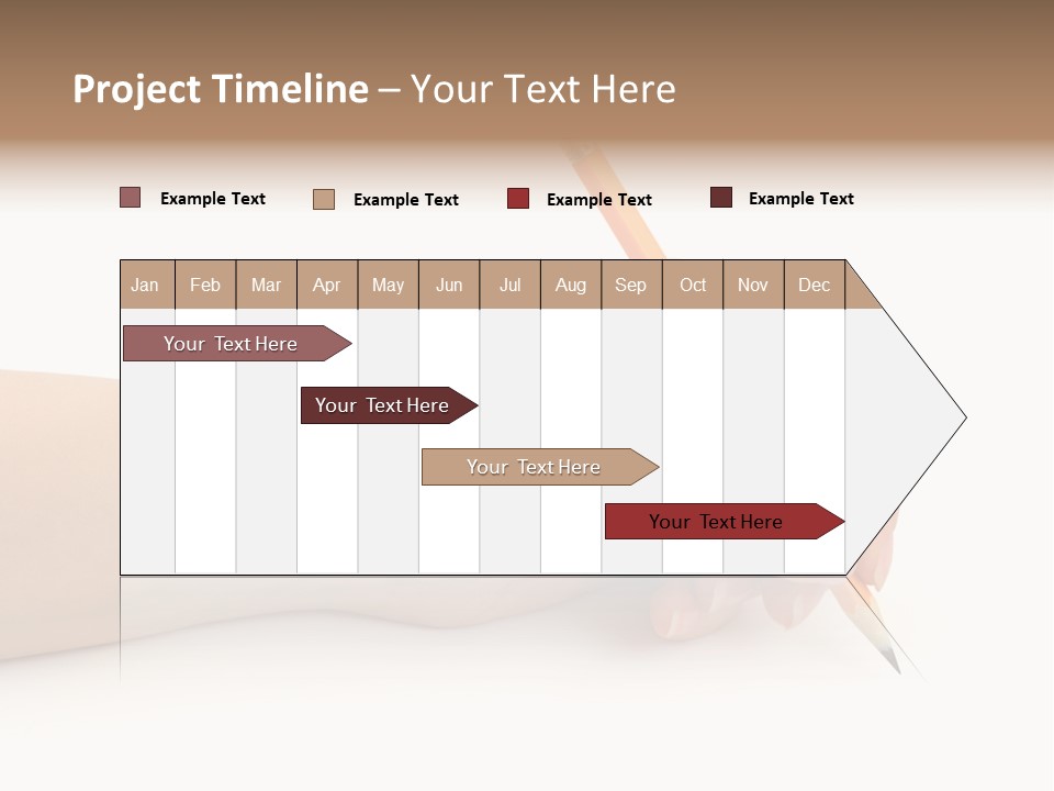 Pencil In Woman Hand Isolated On White Background PowerPoint Template