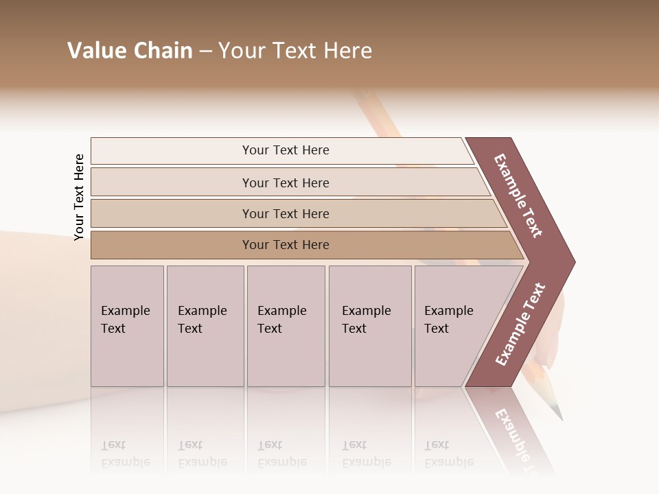 Pencil In Woman Hand Isolated On White Background PowerPoint Template