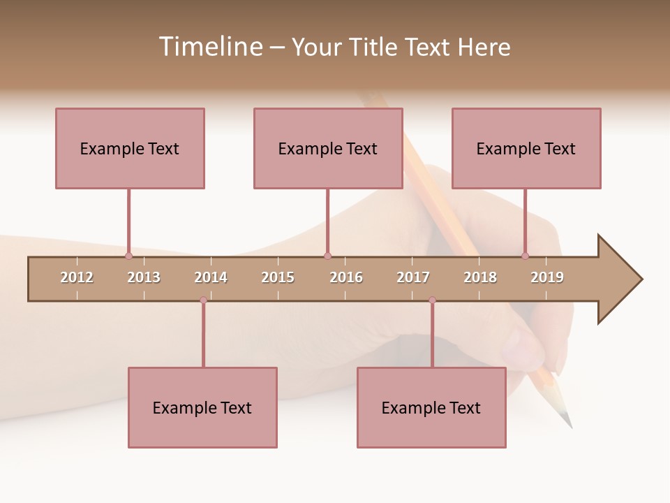 Pencil In Woman Hand Isolated On White Background PowerPoint Template