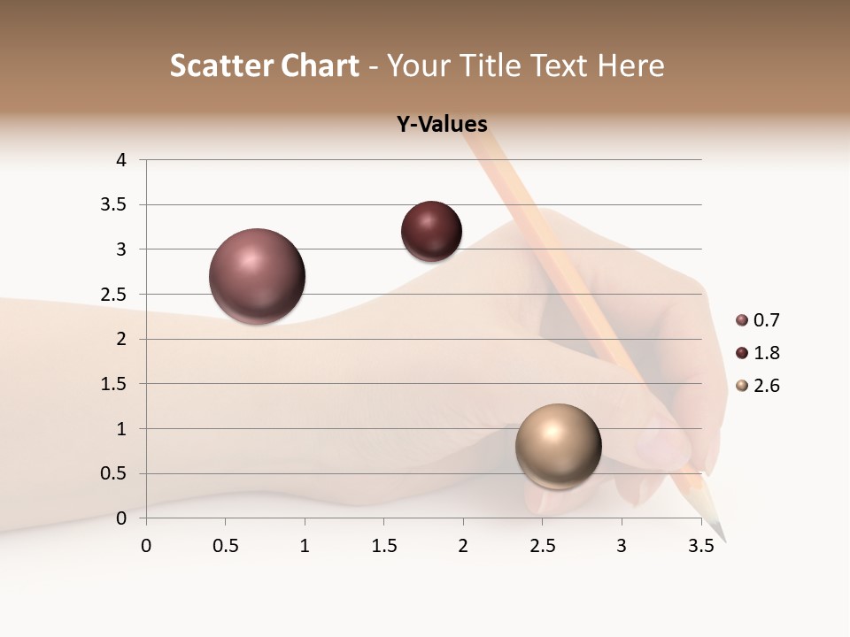 Pencil In Woman Hand Isolated On White Background PowerPoint Template