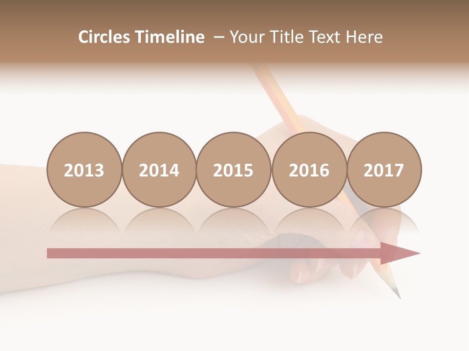 Pencil In Woman Hand Isolated On White Background PowerPoint Template