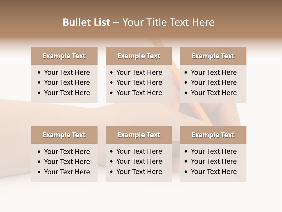 Pencil In Woman Hand Isolated On White Background PowerPoint Template