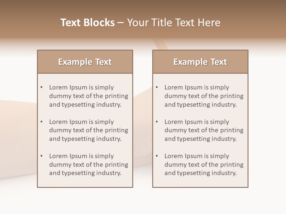 Pencil In Woman Hand Isolated On White Background PowerPoint Template