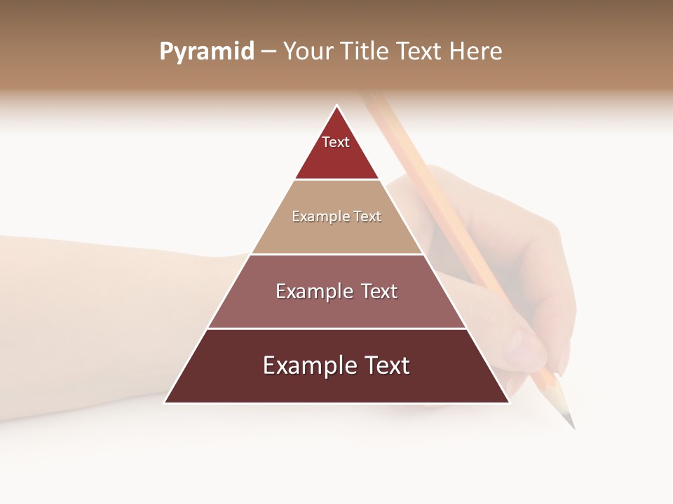 Pencil In Woman Hand Isolated On White Background PowerPoint Template