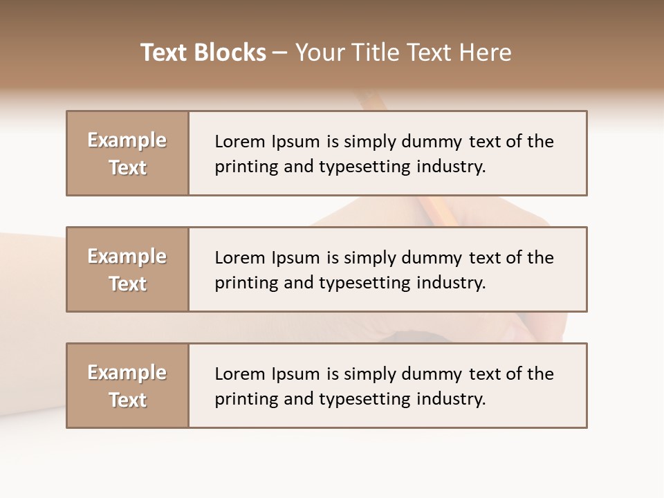 Pencil In Woman Hand Isolated On White Background PowerPoint Template