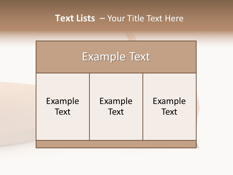 Pencil In Woman Hand Isolated On White Background PowerPoint Template