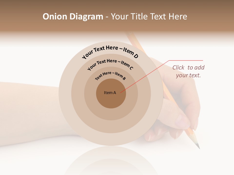 Pencil In Woman Hand Isolated On White Background PowerPoint Template