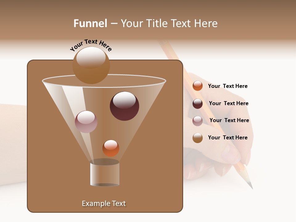 Pencil In Woman Hand Isolated On White Background PowerPoint Template