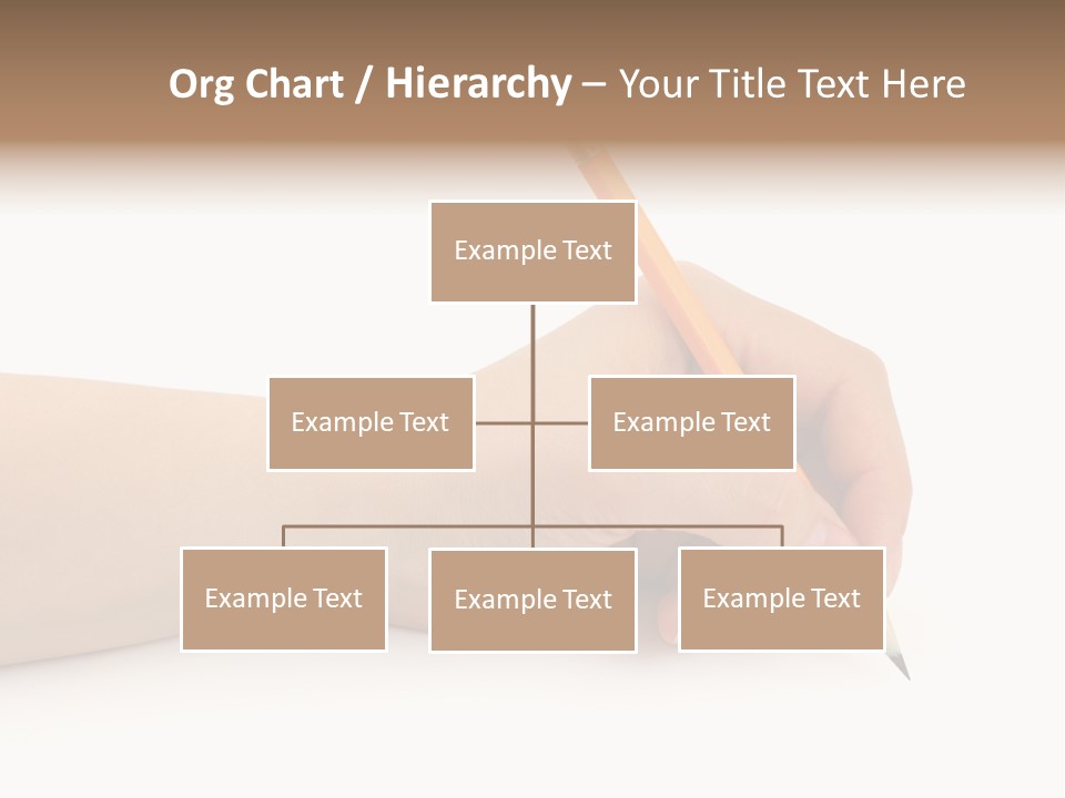 Pencil In Woman Hand Isolated On White Background PowerPoint Template