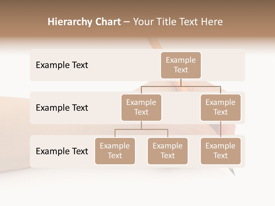 Pencil In Woman Hand Isolated On White Background PowerPoint Template