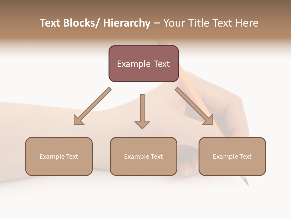 Pencil In Woman Hand Isolated On White Background PowerPoint Template