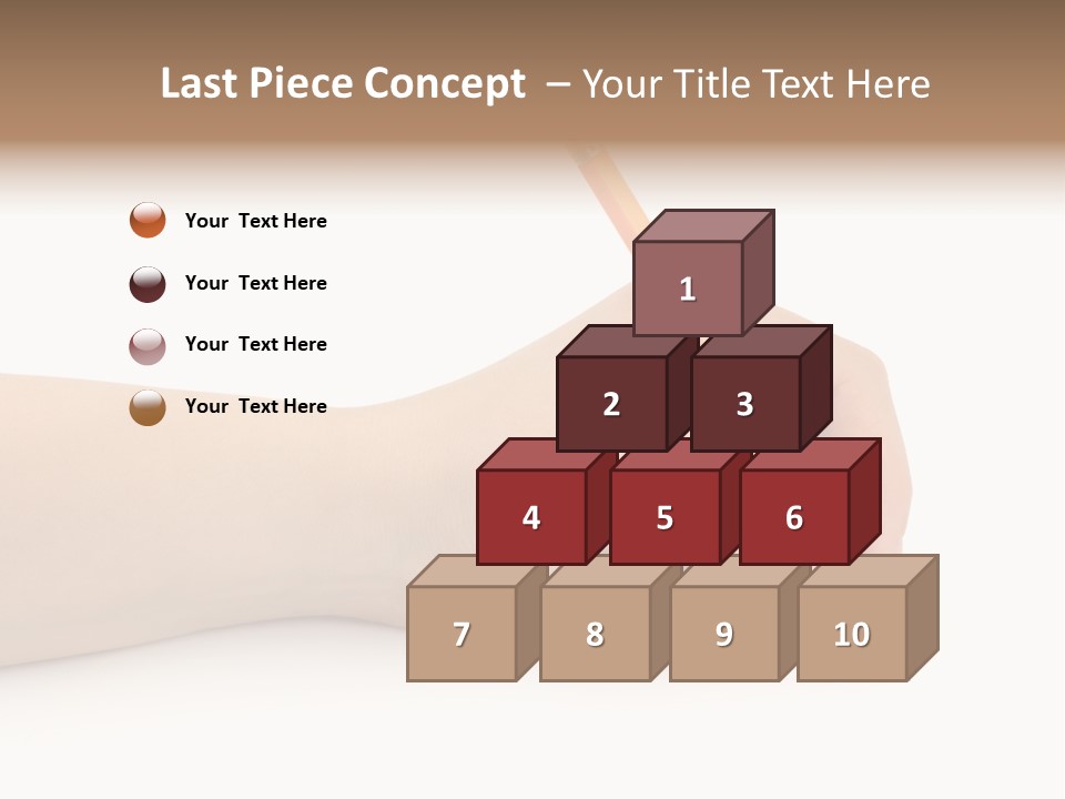 Pencil In Woman Hand Isolated On White Background PowerPoint Template