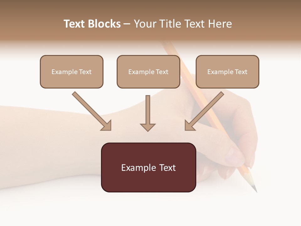 Pencil In Woman Hand Isolated On White Background PowerPoint Template