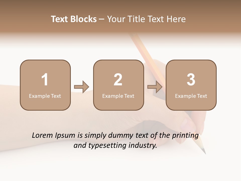 Pencil In Woman Hand Isolated On White Background PowerPoint Template