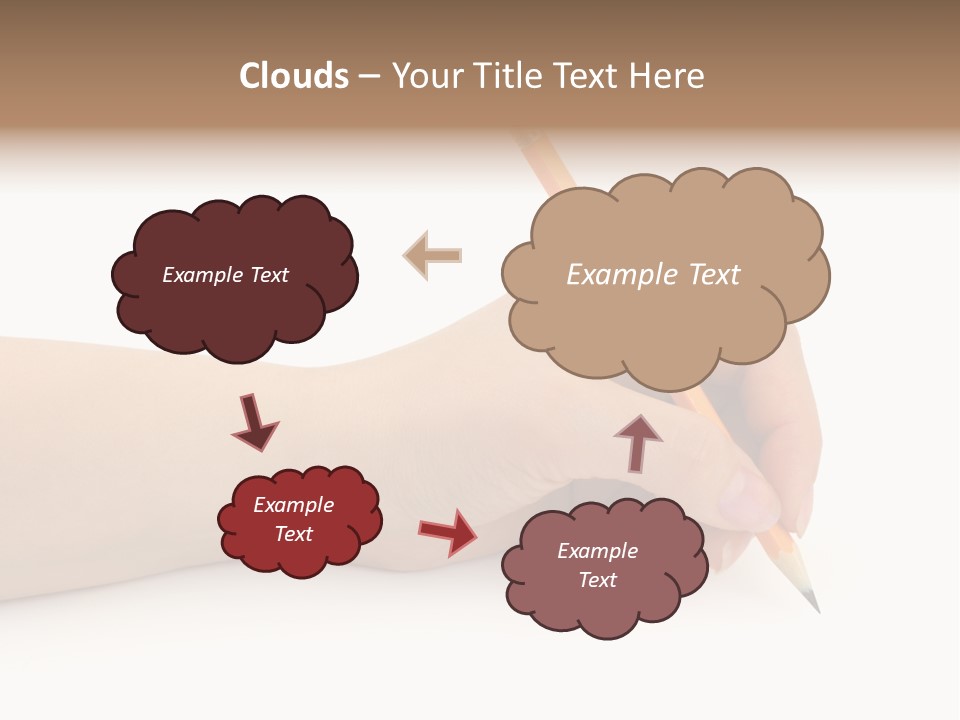 Pencil In Woman Hand Isolated On White Background PowerPoint Template