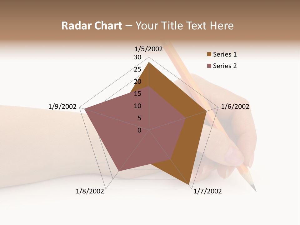 Pencil In Woman Hand Isolated On White Background PowerPoint Template