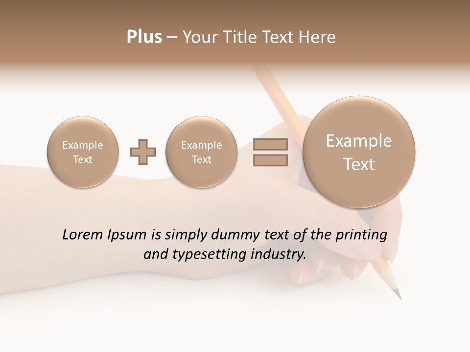 Pencil In Woman Hand Isolated On White Background PowerPoint Template