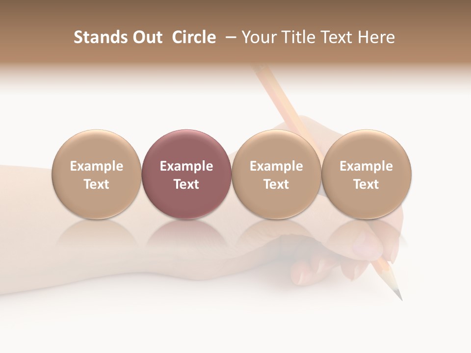 Pencil In Woman Hand Isolated On White Background PowerPoint Template