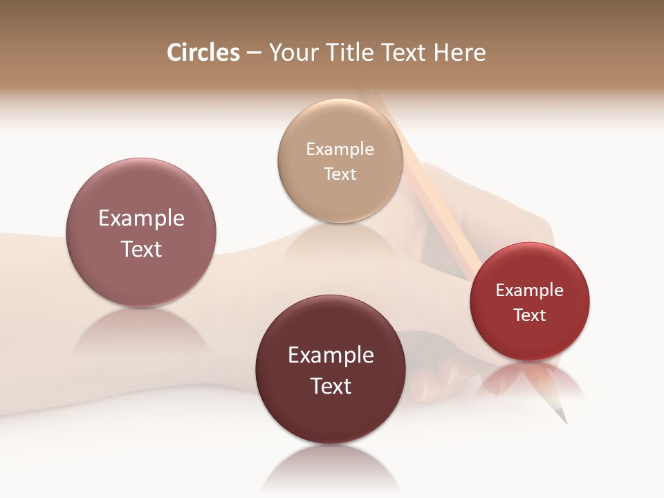 Pencil In Woman Hand Isolated On White Background PowerPoint Template