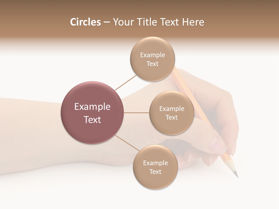 Pencil In Woman Hand Isolated On White Background PowerPoint Template