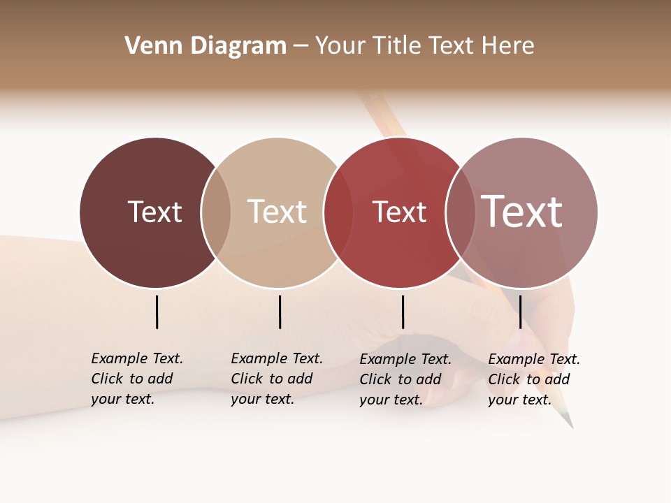 Pencil In Woman Hand Isolated On White Background PowerPoint Template