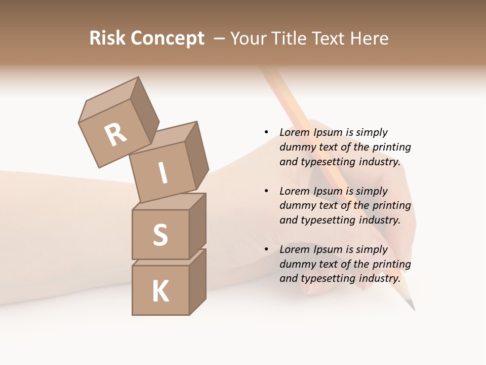 Pencil In Woman Hand Isolated On White Background PowerPoint Template