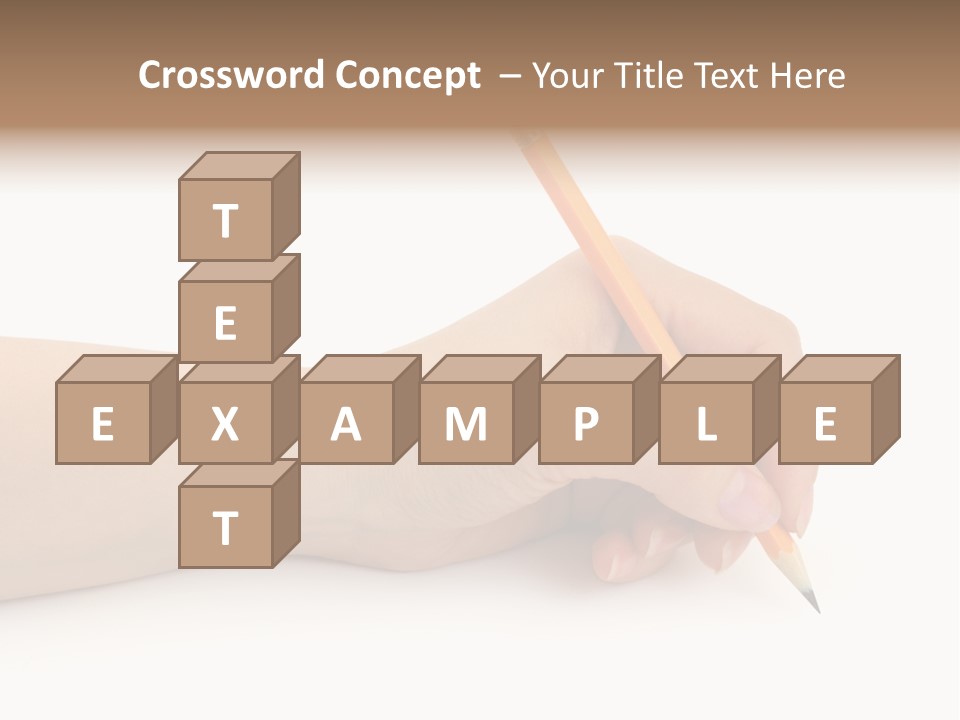 Pencil In Woman Hand Isolated On White Background PowerPoint Template