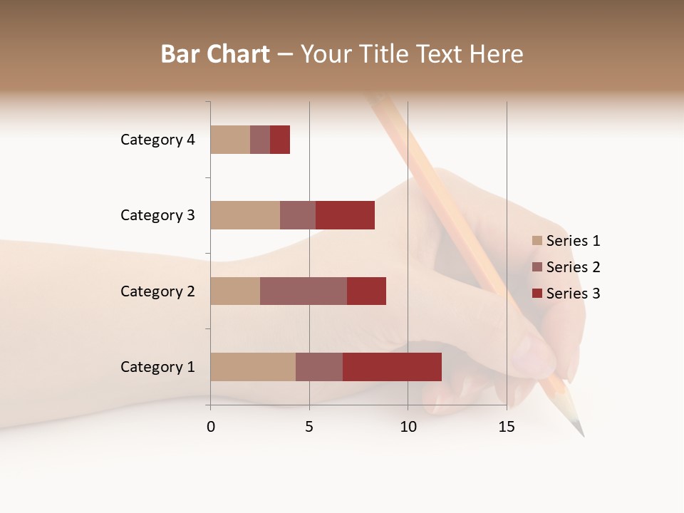 Pencil In Woman Hand Isolated On White Background PowerPoint Template