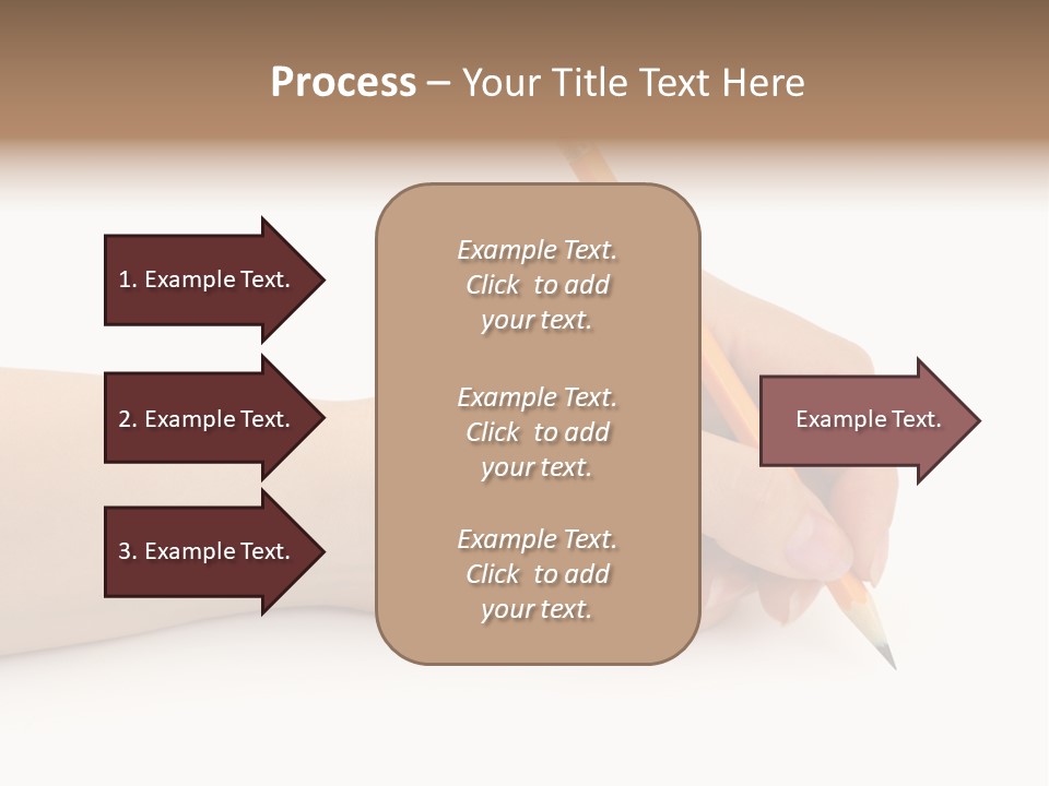 Pencil In Woman Hand Isolated On White Background PowerPoint Template