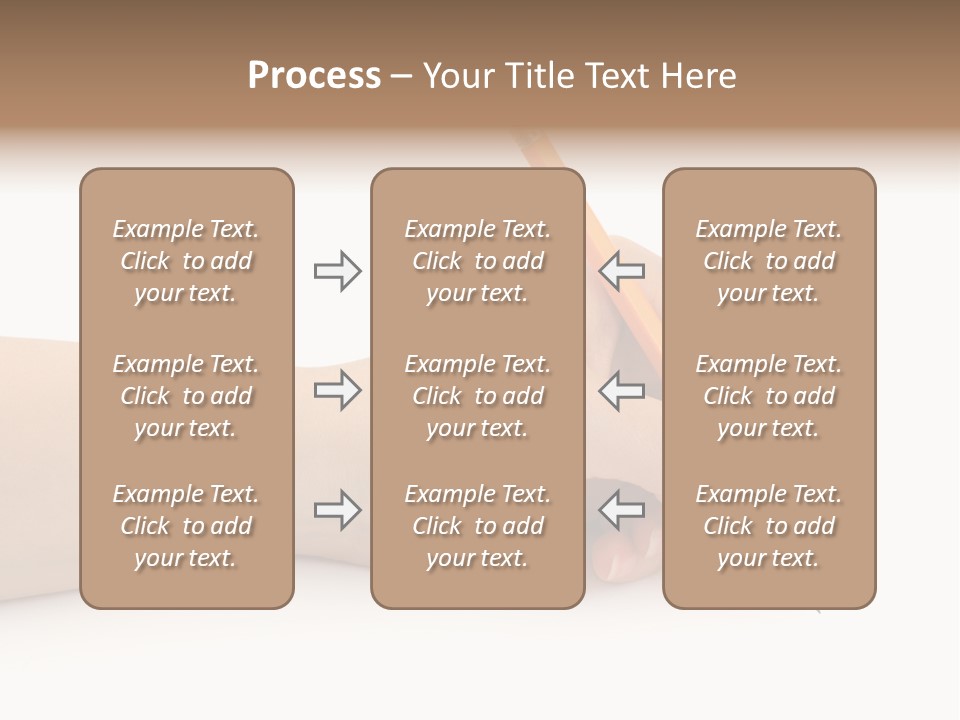 Pencil In Woman Hand Isolated On White Background PowerPoint Template