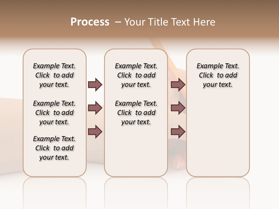 Pencil In Woman Hand Isolated On White Background PowerPoint Template