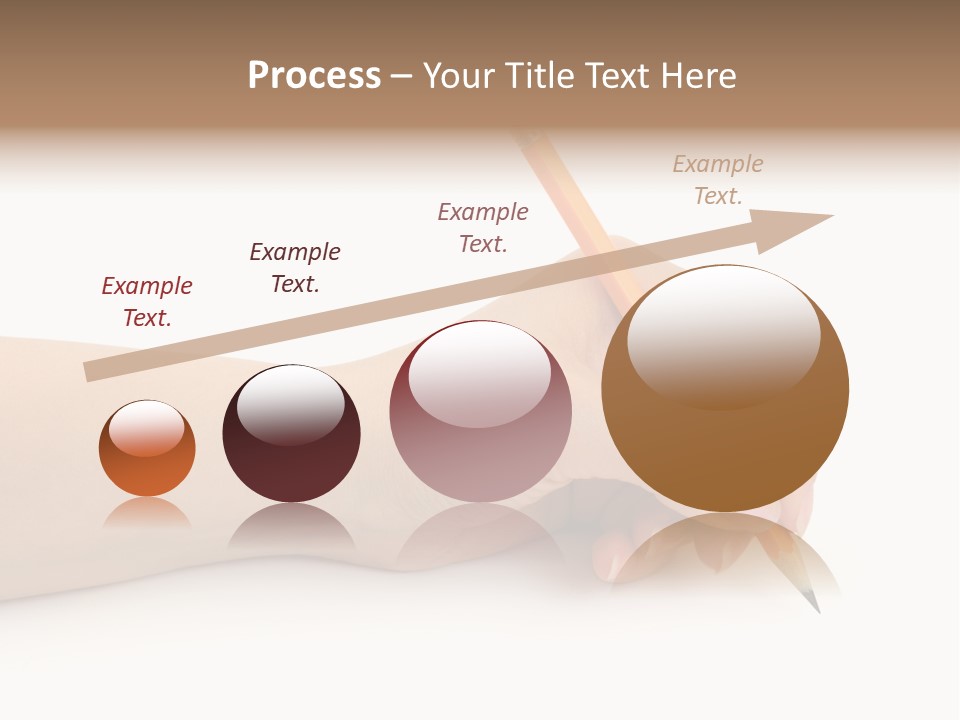 Pencil In Woman Hand Isolated On White Background PowerPoint Template