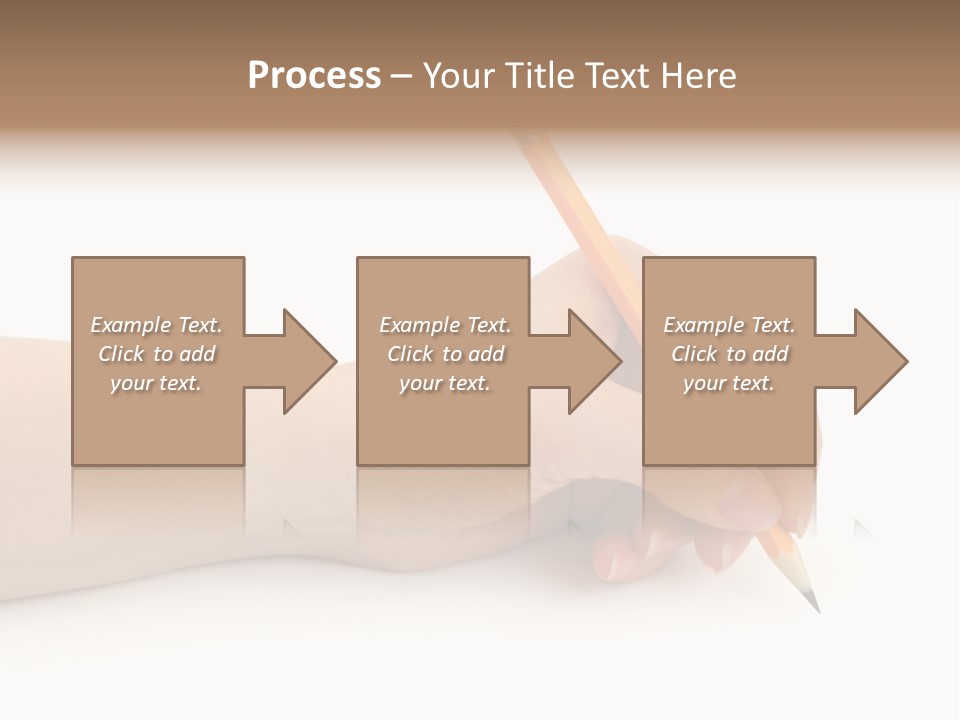 Pencil In Woman Hand Isolated On White Background PowerPoint Template