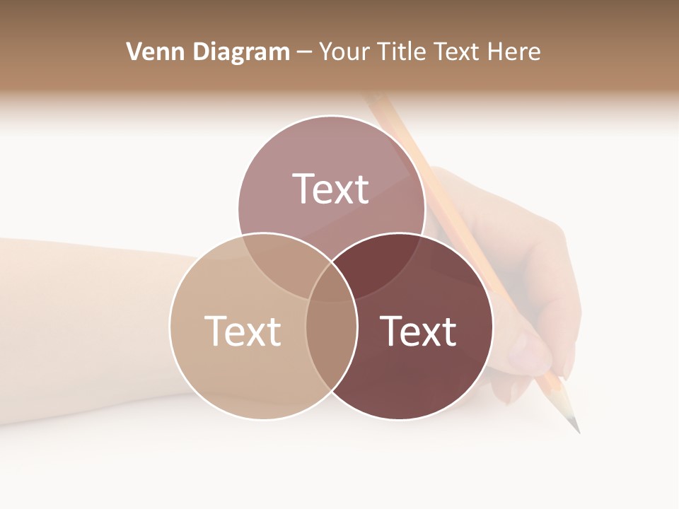 Pencil In Woman Hand Isolated On White Background PowerPoint Template