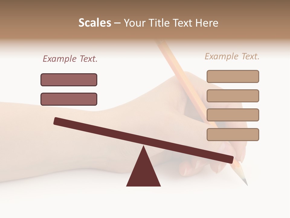 Pencil In Woman Hand Isolated On White Background PowerPoint Template